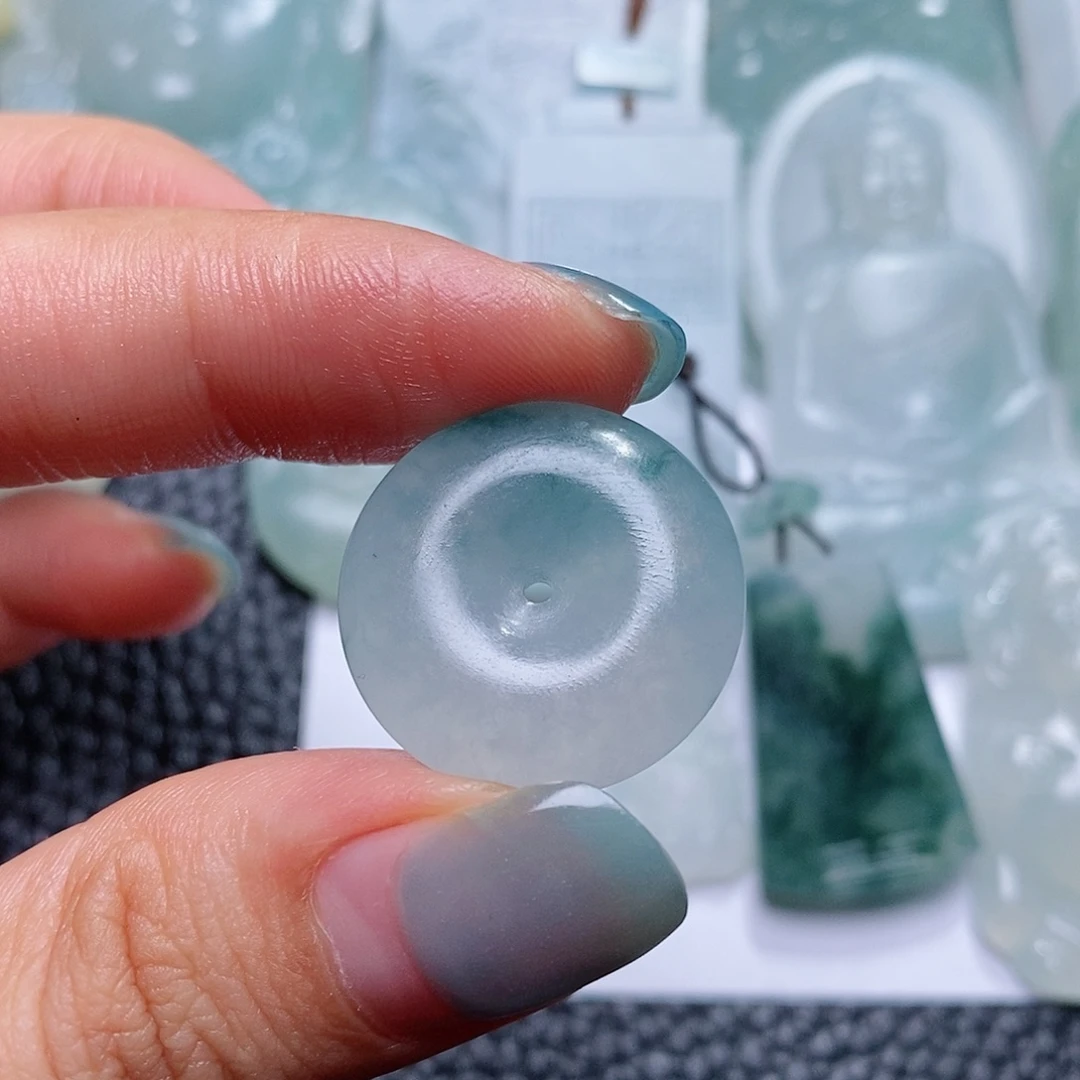 定制翡翠未镶嵌毛货付款后确认抛光