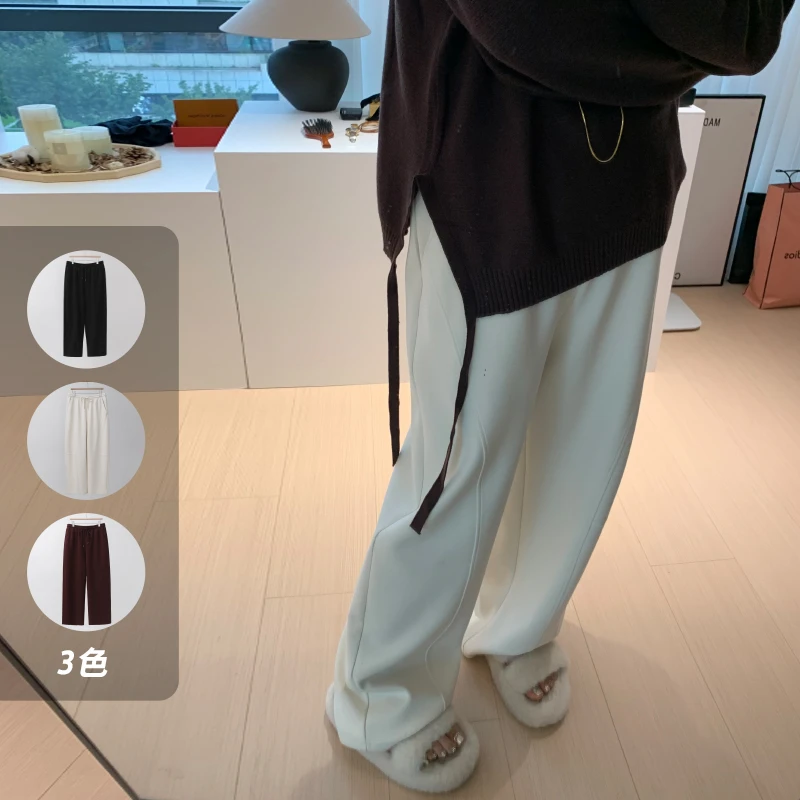 【胖佳佳】奶芙饼干裤 休闲老爹裤秋季高腰显瘦长裤H624Z13320