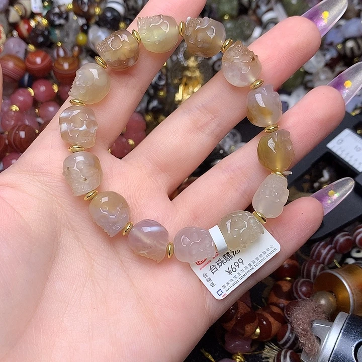 玛瑙/玉髓未镶嵌发一条