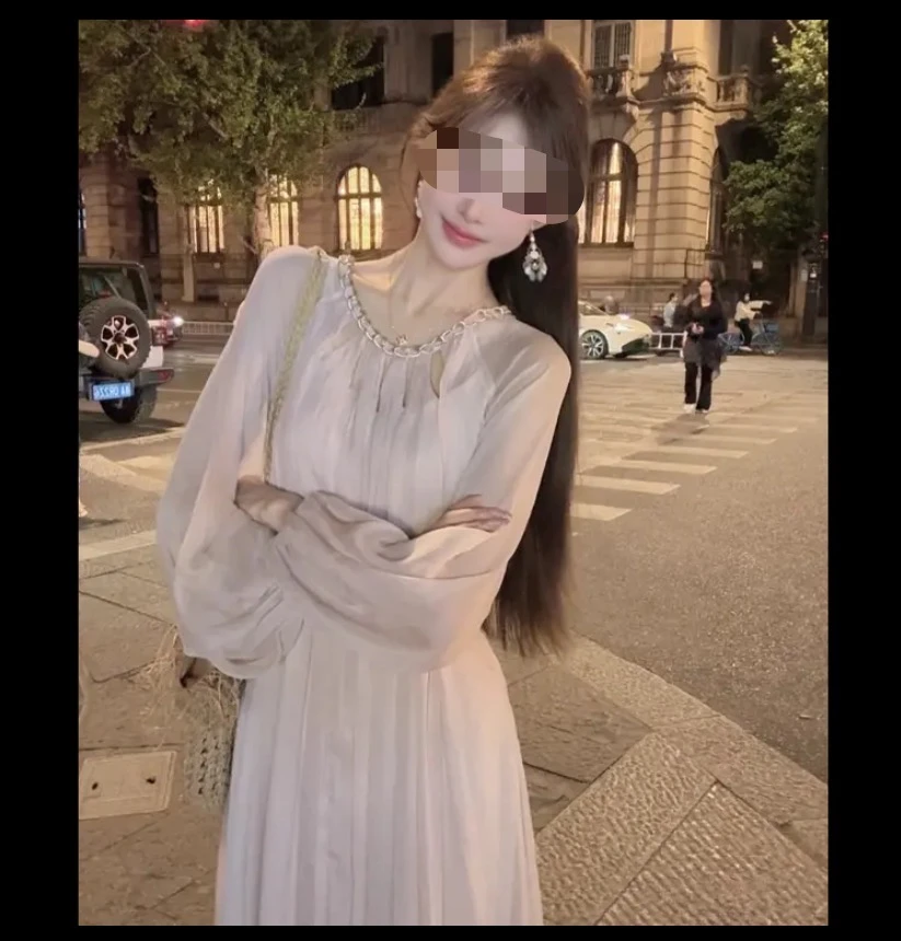 【小狐狸PLUS/欧若风气质仙女连衣裙甜美度假重工公主显瘦透气】