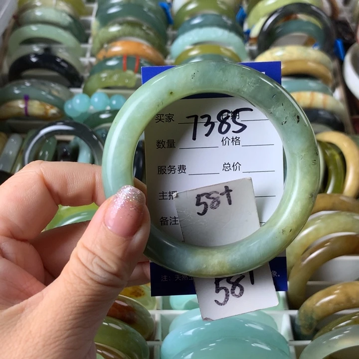 未镶嵌蛇纹石玉手镯7385