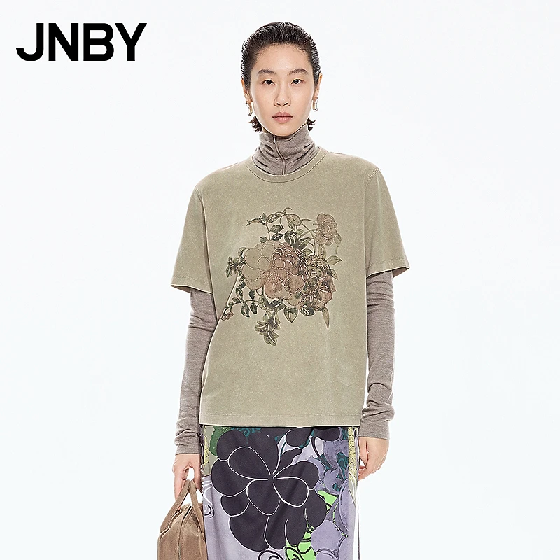 【东方非遗】商场同款JNBY/江南布衣25秋新品图案T恤女5P8111620