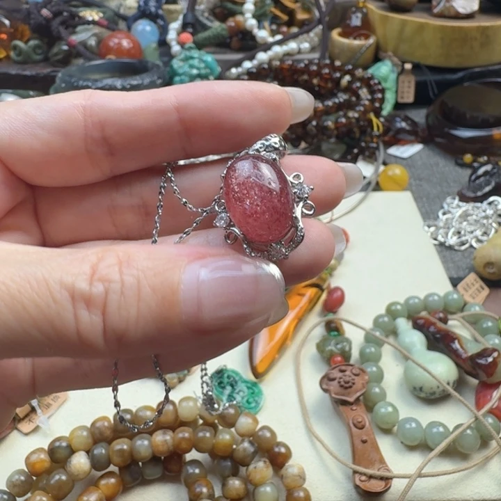 翡翠散珠屹翡翠随形原石手工打造