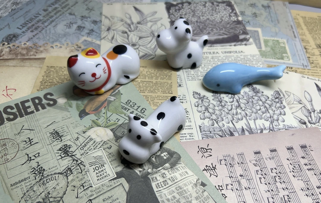 小巧可爱陶瓷笔搁笔架文房书法绘画用品摆件小巧便携文房用品精品