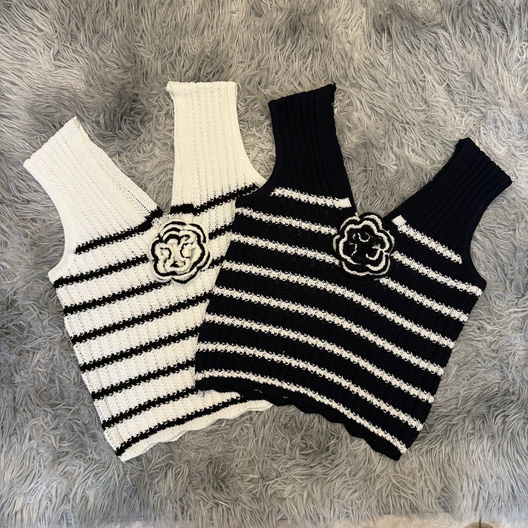 A248 藏蓝、白2025年夏季新款休闲轻奢百搭女装背心