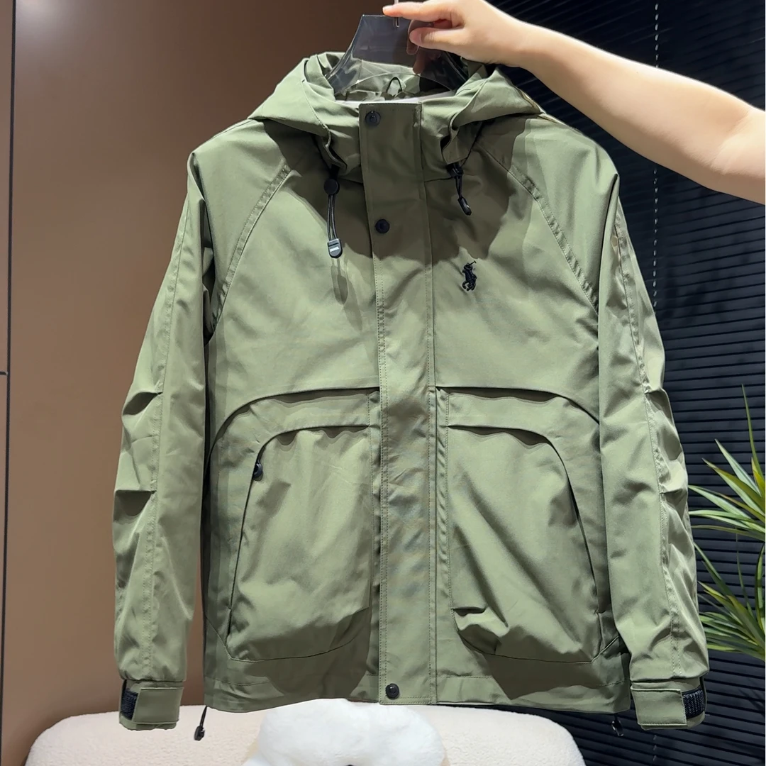 男士外套防风连帽秋季工装夹克秋冬冲锋衣上衣时尚
