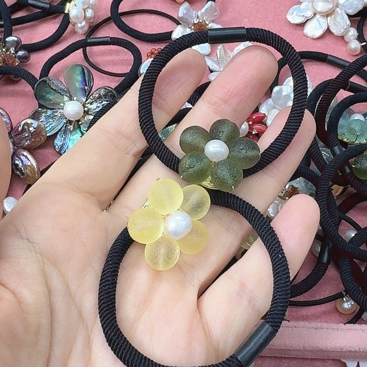 淡水珍珠发饰银S925镶嵌