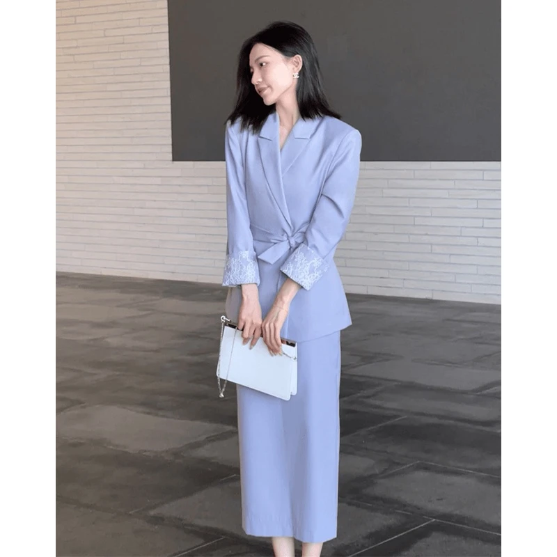 【安酒月专属】she setin 袖口拼接蕾丝西装套装 AE4ASZ15