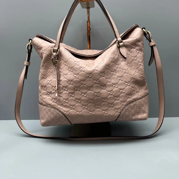 95新 GUCCI/古驰 粉色压花托特包 尺寸28*25 SV16715