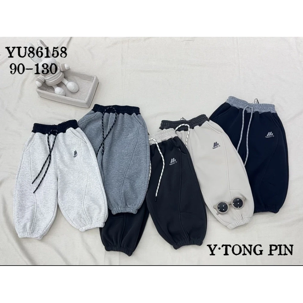 新款小山图标儿童一体绒卫裤86158