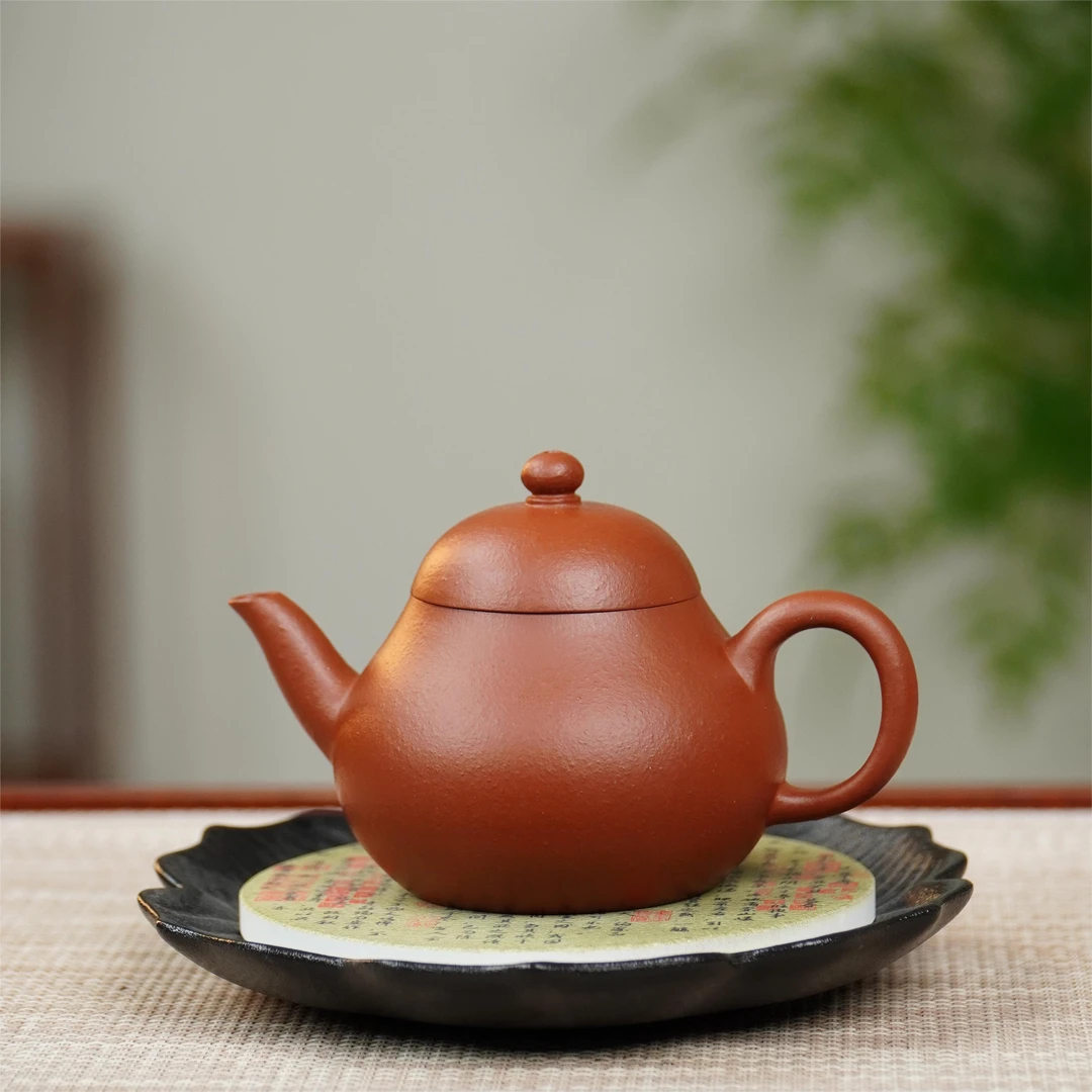 一壶堂甄选 · 梨型壶 生砂朱泥 100cc参考容量 宜兴 手工 紫砂壶
