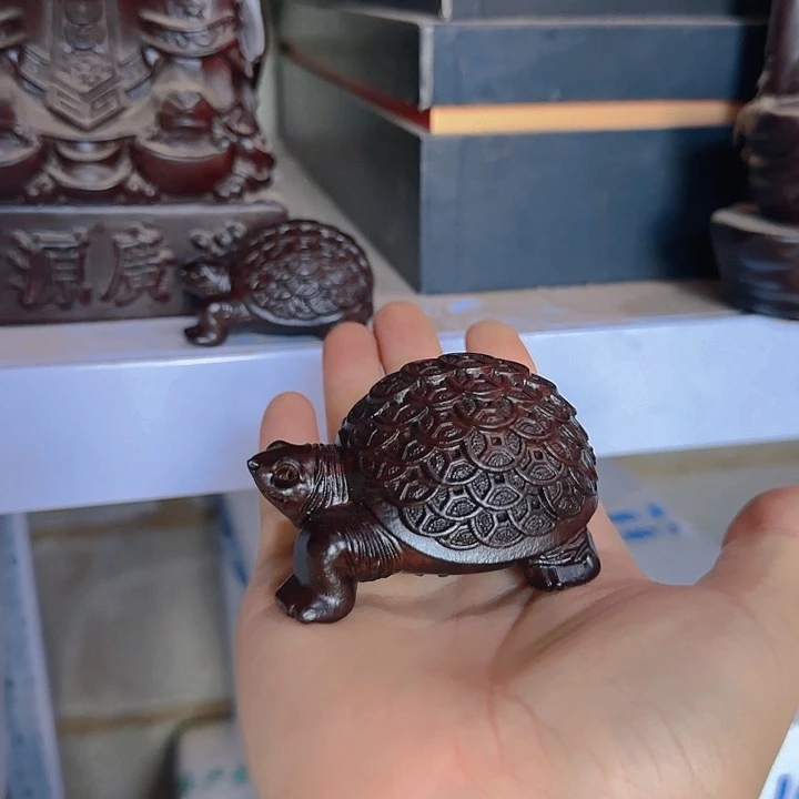 木黑檀木8金钱龟一只