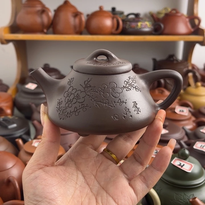紫砂茶壶150cc紫泥半手