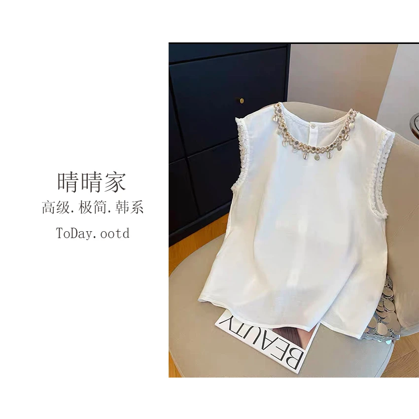 晴晴家-【生如夏花】夏季韩系百搭通勤极简风时尚短袖T恤5179