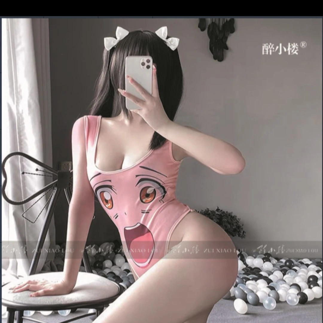 二次元动漫笑脸免脱性感连体套