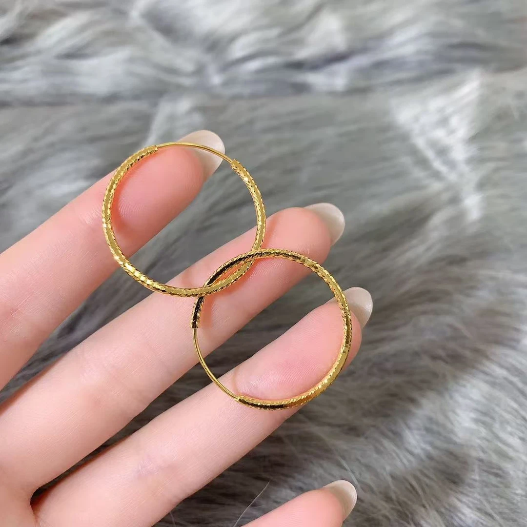 【伟新源】足金999 5G工艺 极光耳圈1.6克