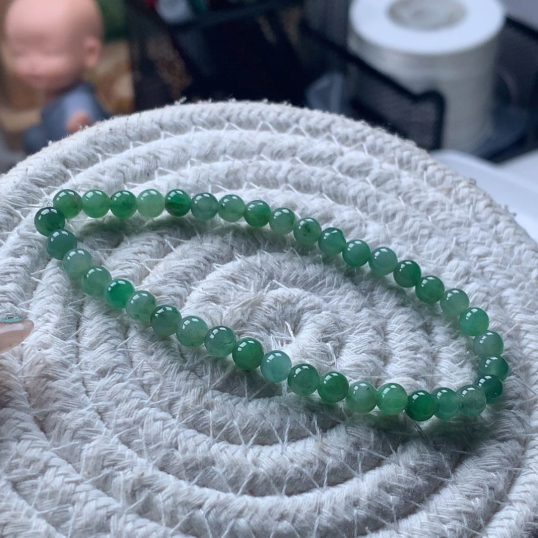 未镶嵌手链翡翠翡翠圆珠4.9