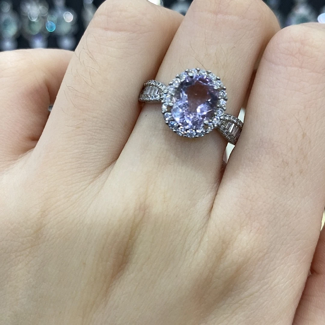 紫晶戒指银S925镶嵌