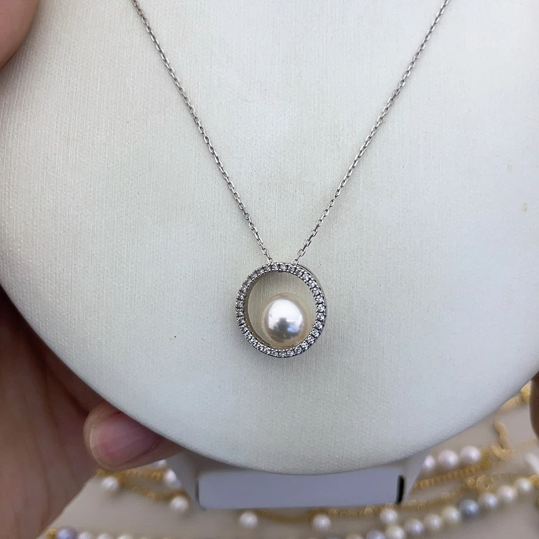 海水珍珠颈饰银S925镶嵌7-7.5吊坠