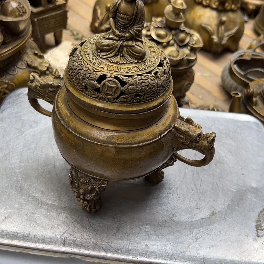 摇**喊微瑕疵黄铜摆件工艺品