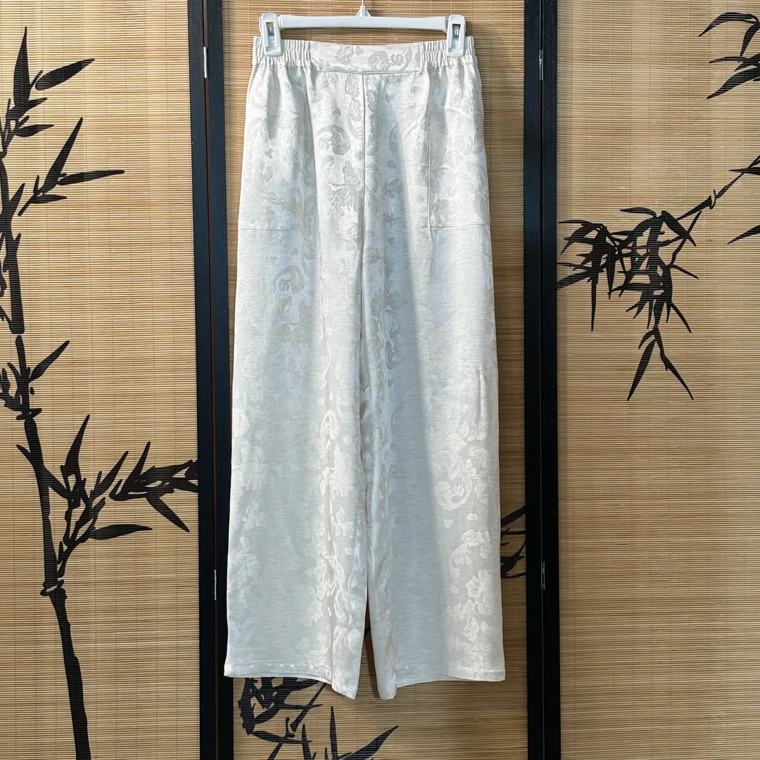 蔓蔓1-白色日常新中式复古休闲时尚百搭直筒裤织星坊