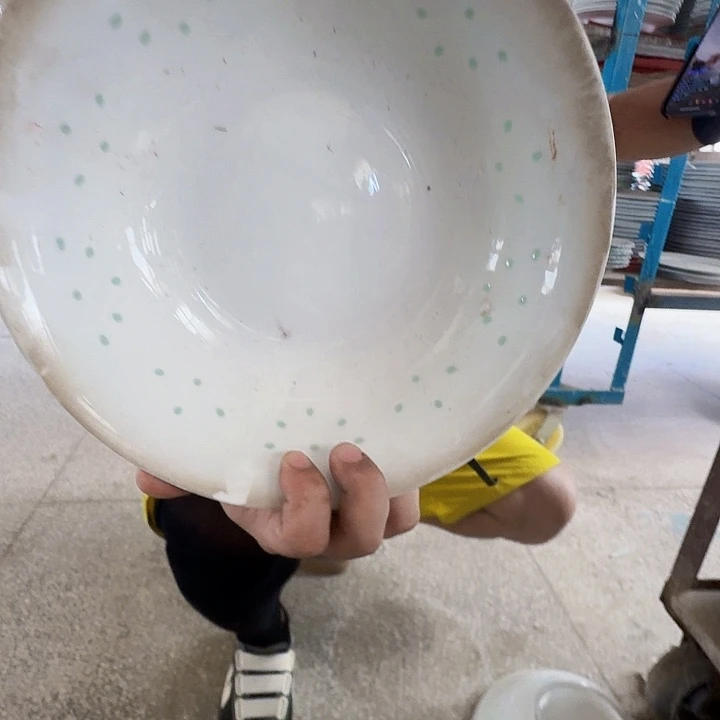 景德镇高温陶瓷玲珑大汤盘1个
