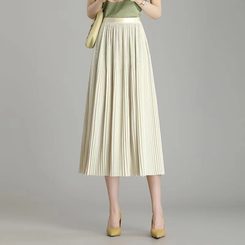 新款时尚压褶牙签裙