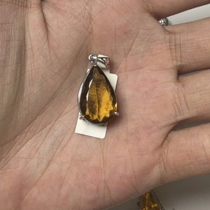 颈饰银S925镶嵌黄晶