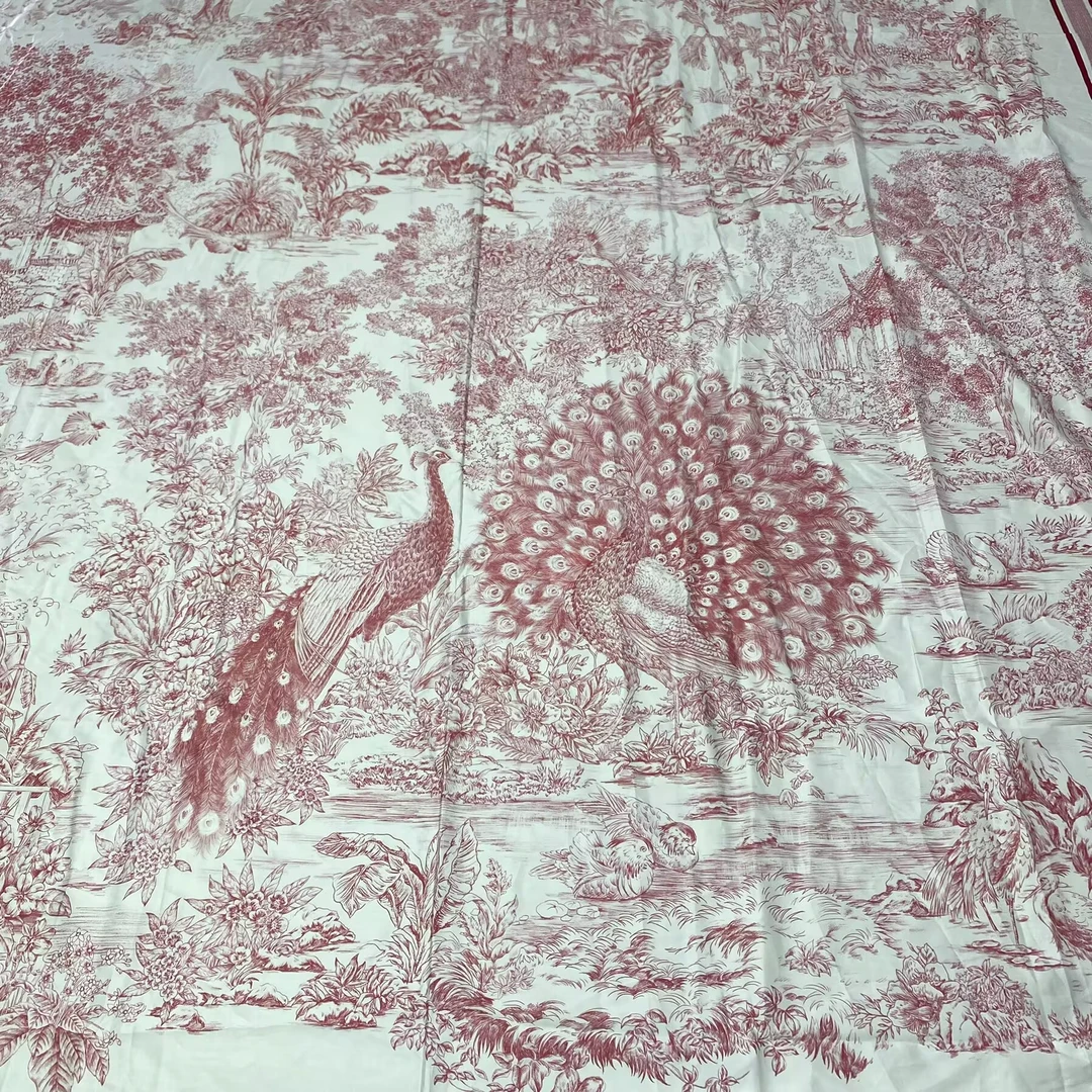 红色匹马棉大平网-百鸟朝凤（2.39m-2.5m）