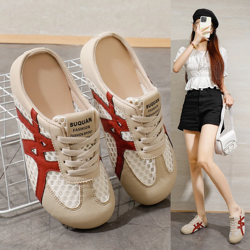 增高厚底勃肯鞋2025新款包头半拖女夏外穿透气软底一脚蹬懒人鞋