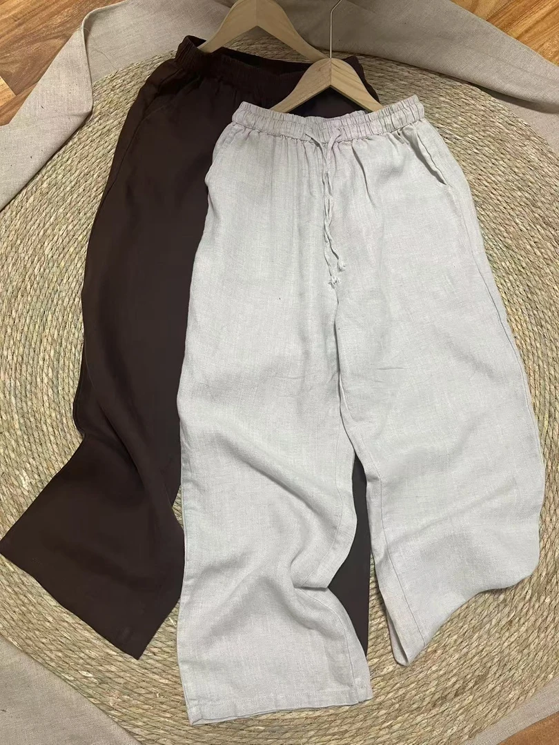 经典高货斜纹汉麻直筒休闲裤