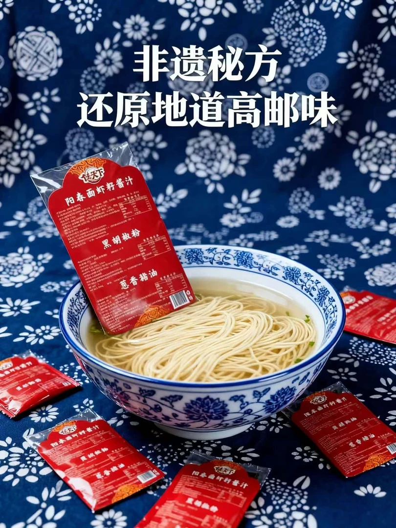 饪天下扬州高邮阳春面调料包上海红汤拌面汤面虾籽酱汁猪油胡椒