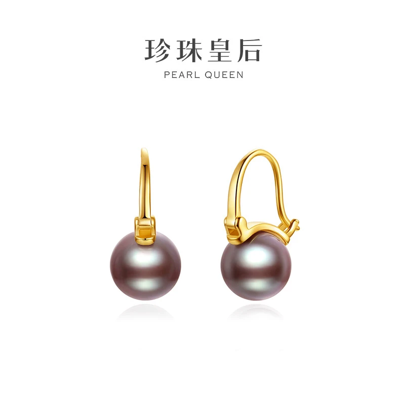 【珍珠皇后】炫彩妖魅紫S925银淡水珍珠耳饰（10.5-11.5mm）#LSHY9437