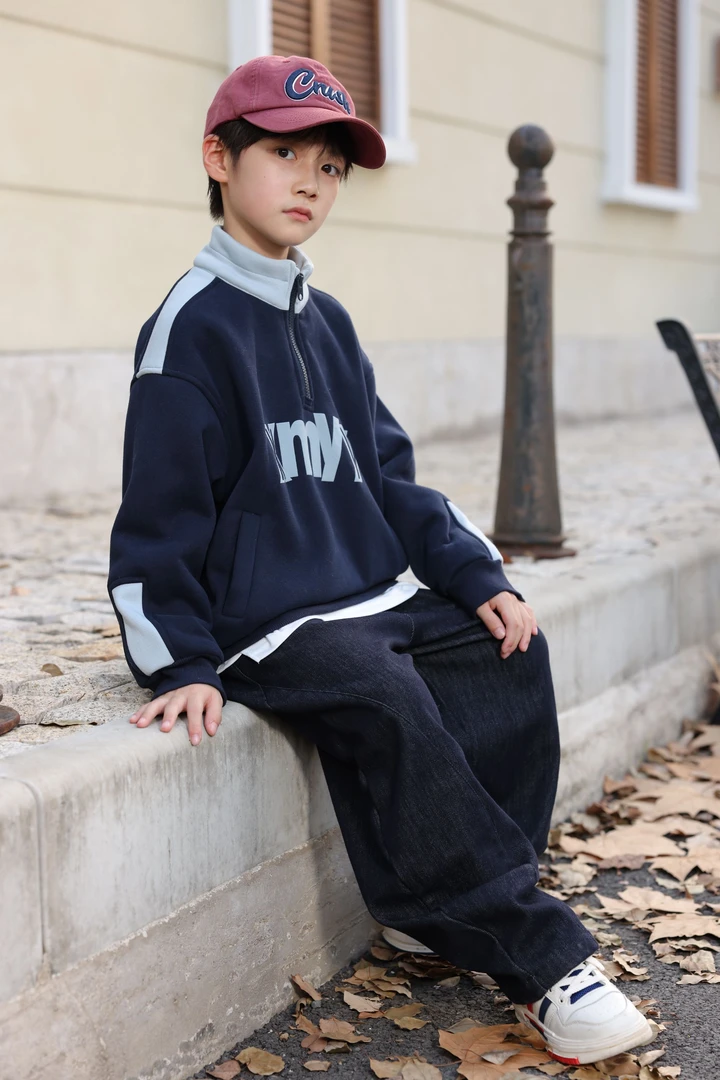 XMYY2025深秋男童连帽卫衣男孩子青少年童装条纹儿童卫衣/WYW3019