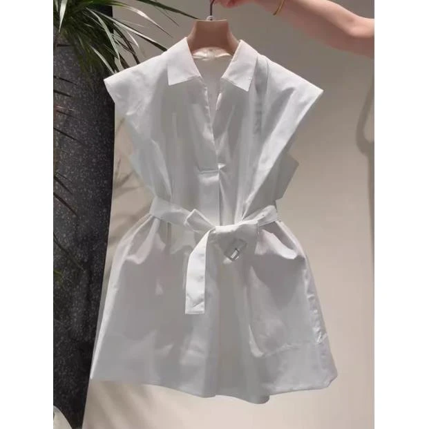 巨好看！上身绝美！气质显瘦无袖衬衫背心夏季百搭休闲收腰设计马甲