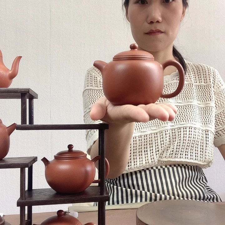 富***）茶壶紫砂微瑕匏尊朱泥不退不换