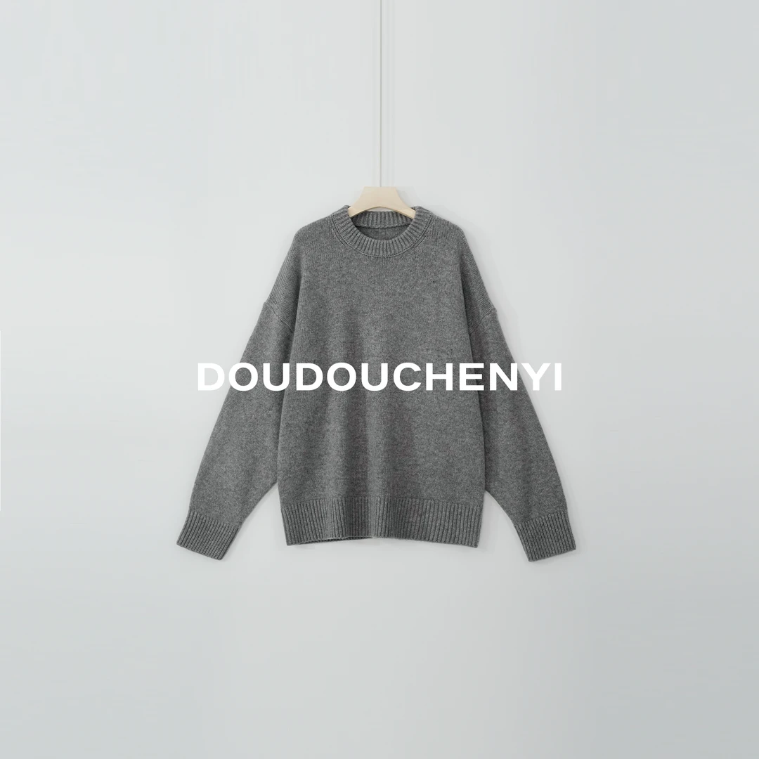 【DOUDOUCHENYI】100绵羊毛潮流宽松扩版针织衫-26650