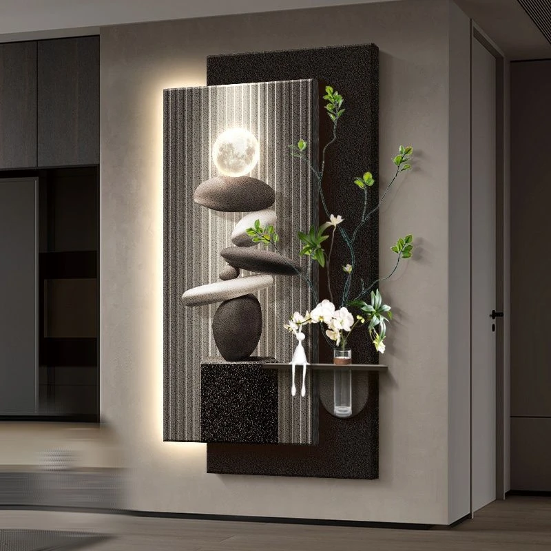 水培绿植玄关装饰画入户正对门挂画造景走廊过道壁画2025新款高端