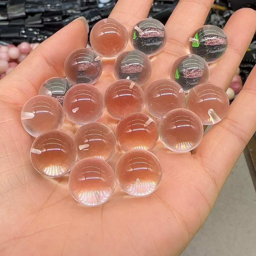 玛瑙/玉髓合金珠宝半成品白水晶15mm半孔一颗