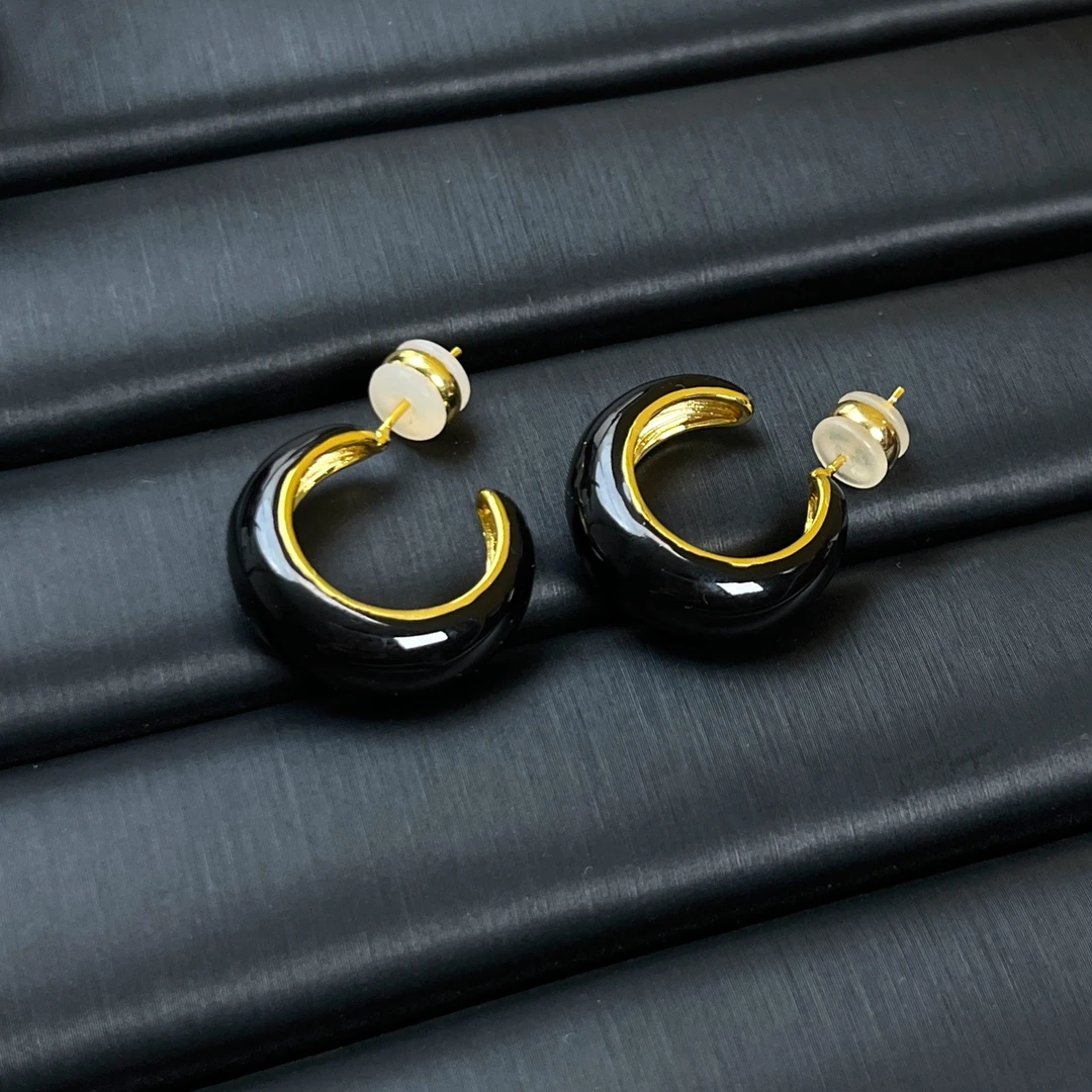 铜合金珐琅耳饰 珐琅釉耳圈C圈耳钉