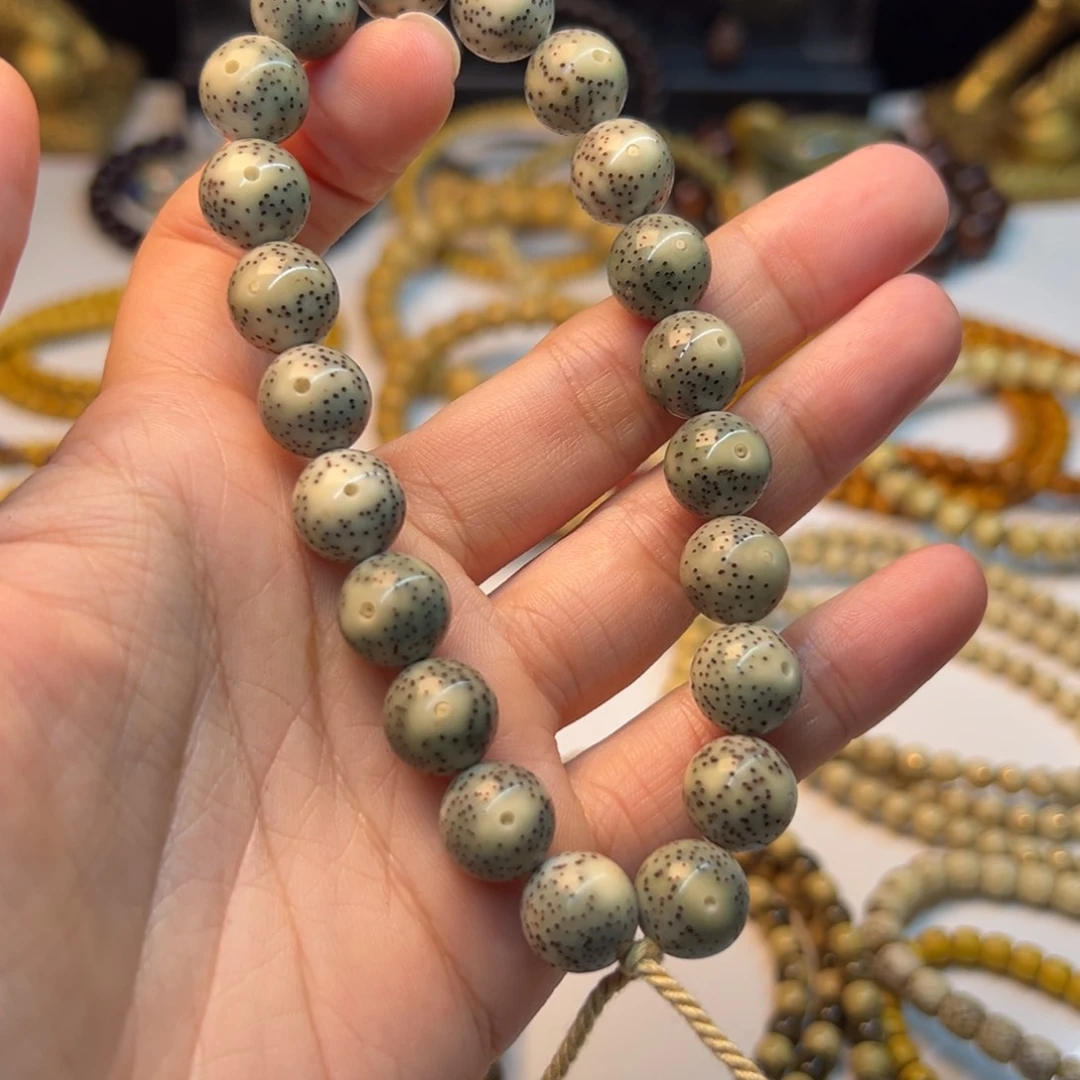 星月菩提吊坠糯冰灰卡11正月圆珠手持