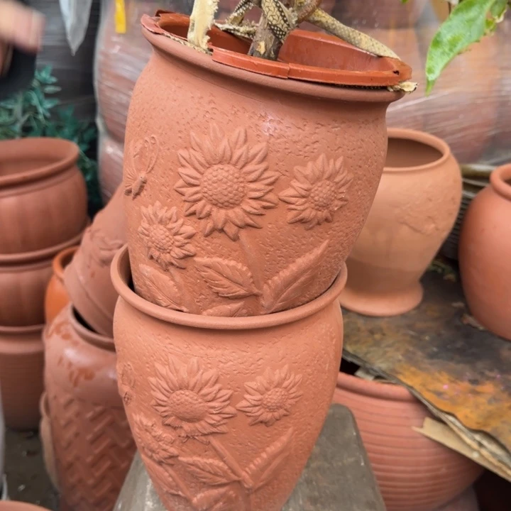 紫砂花盆口19高24宜兴紫砂