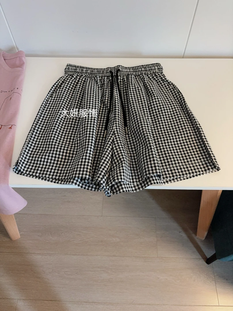 格子短裤。简约百搭！显瘦高腰百搭夏季薄款2580