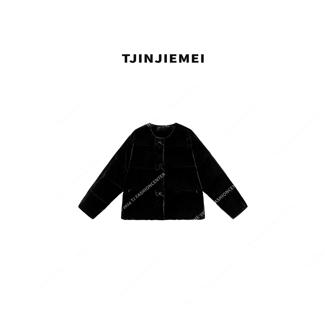 T井姐妹【精灵】设计感纯精致气质真丝丝绒羽绒服ERF2410-89A610