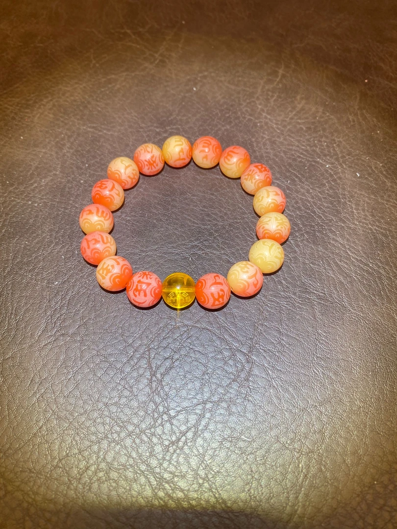 803橘子雕刻单圈菩提12mm精品手串yw803（无礼盒）