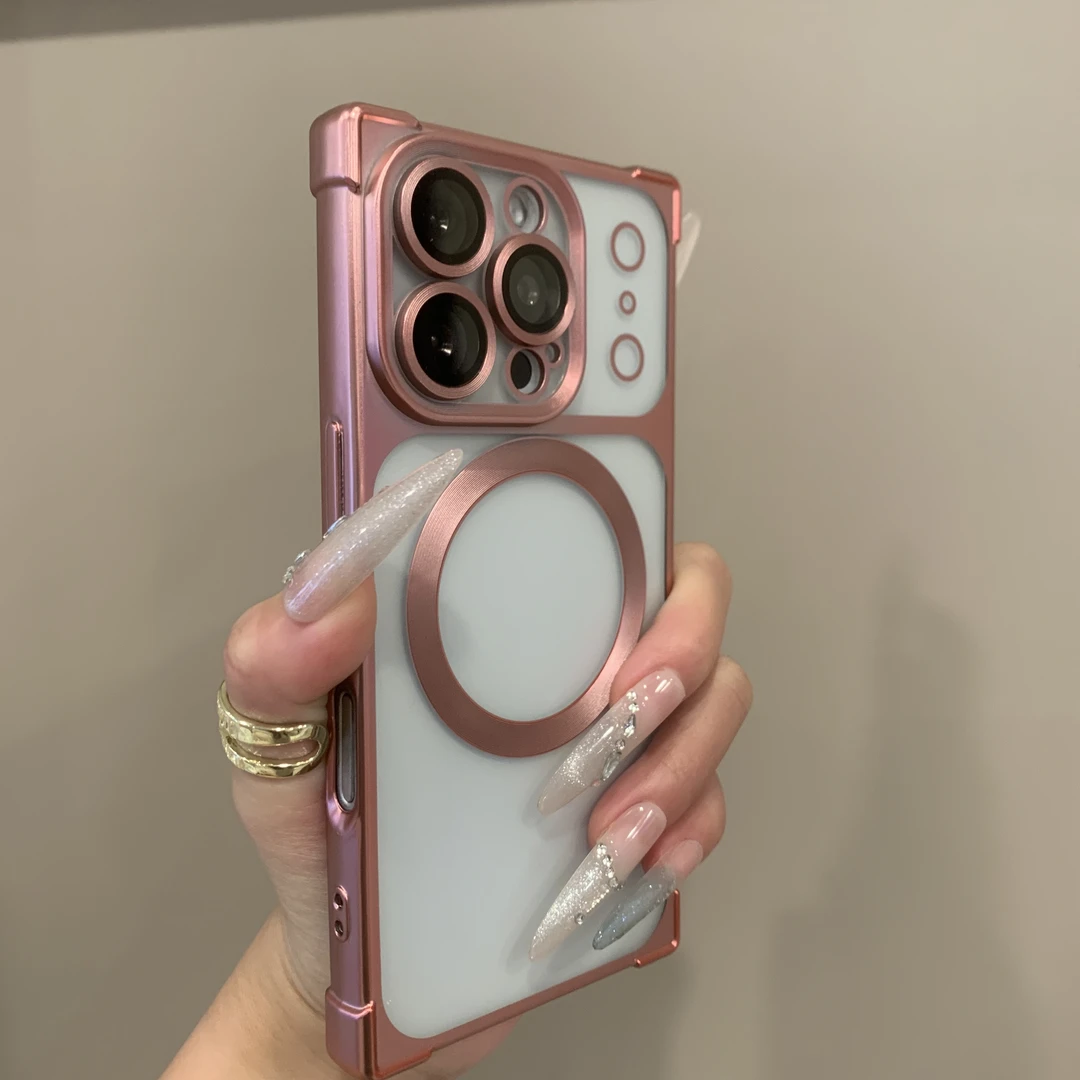 适用苹果17ProMax/16Pro直角手机壳全包防摔带镜头膜磁吸设计