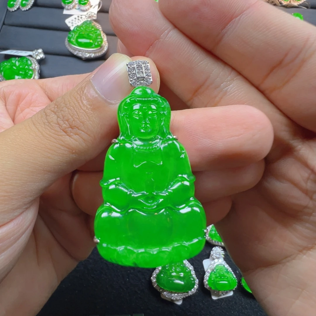 翡翠银S925镶嵌颈饰