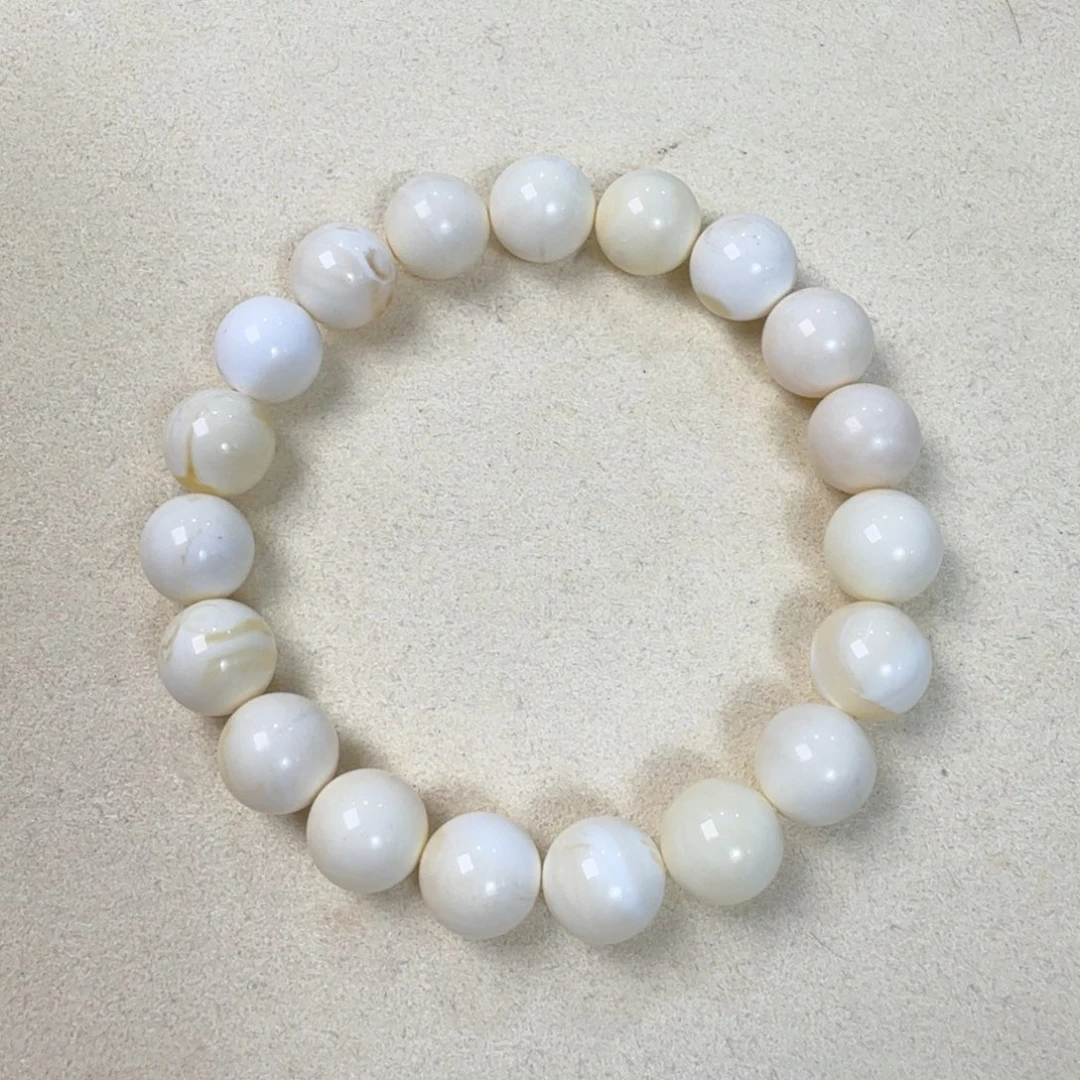 未镶嵌蜜蜡手链10+俄料毕业漆白精工圆珠手串