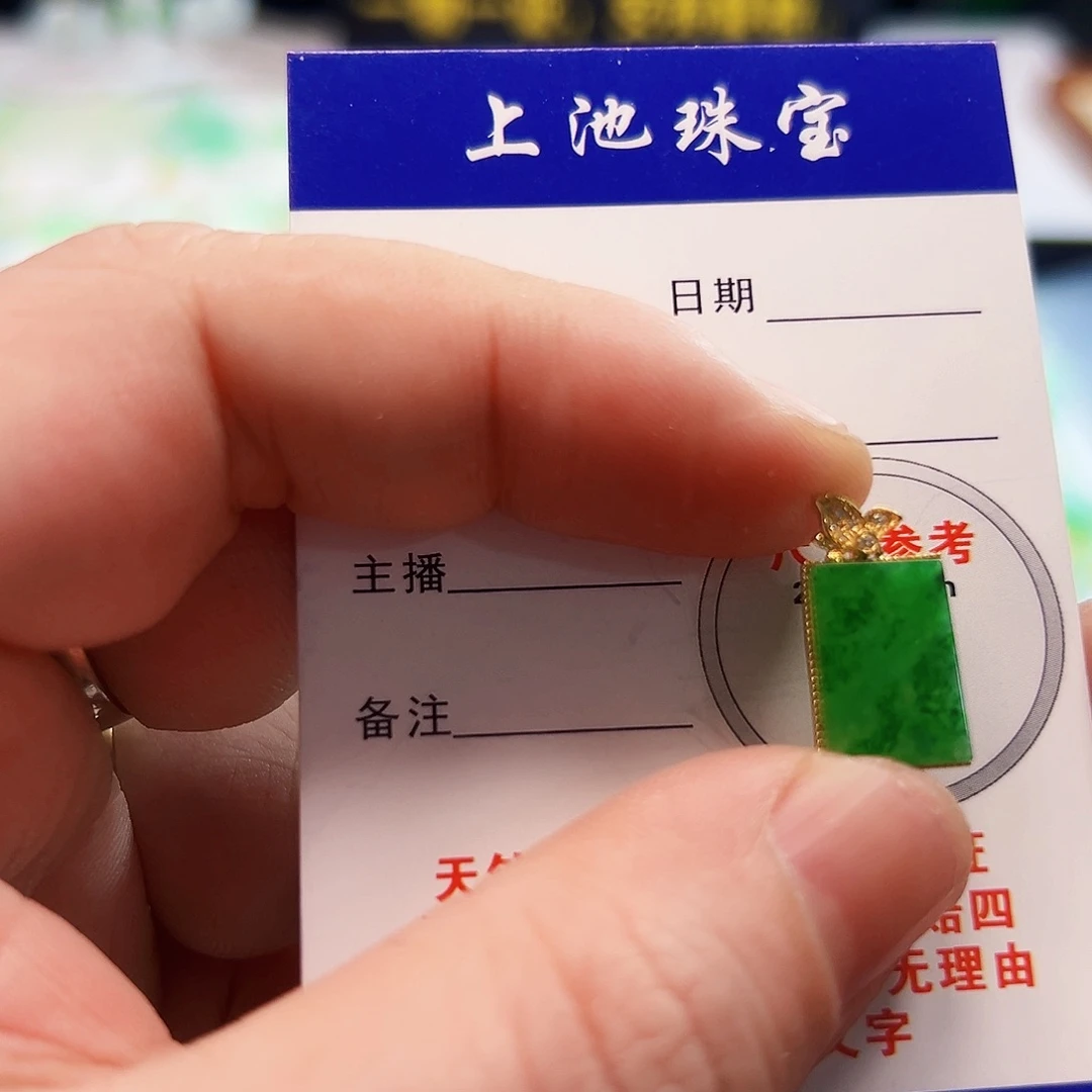 翡翠颈饰18K金镶嵌水*翡翠