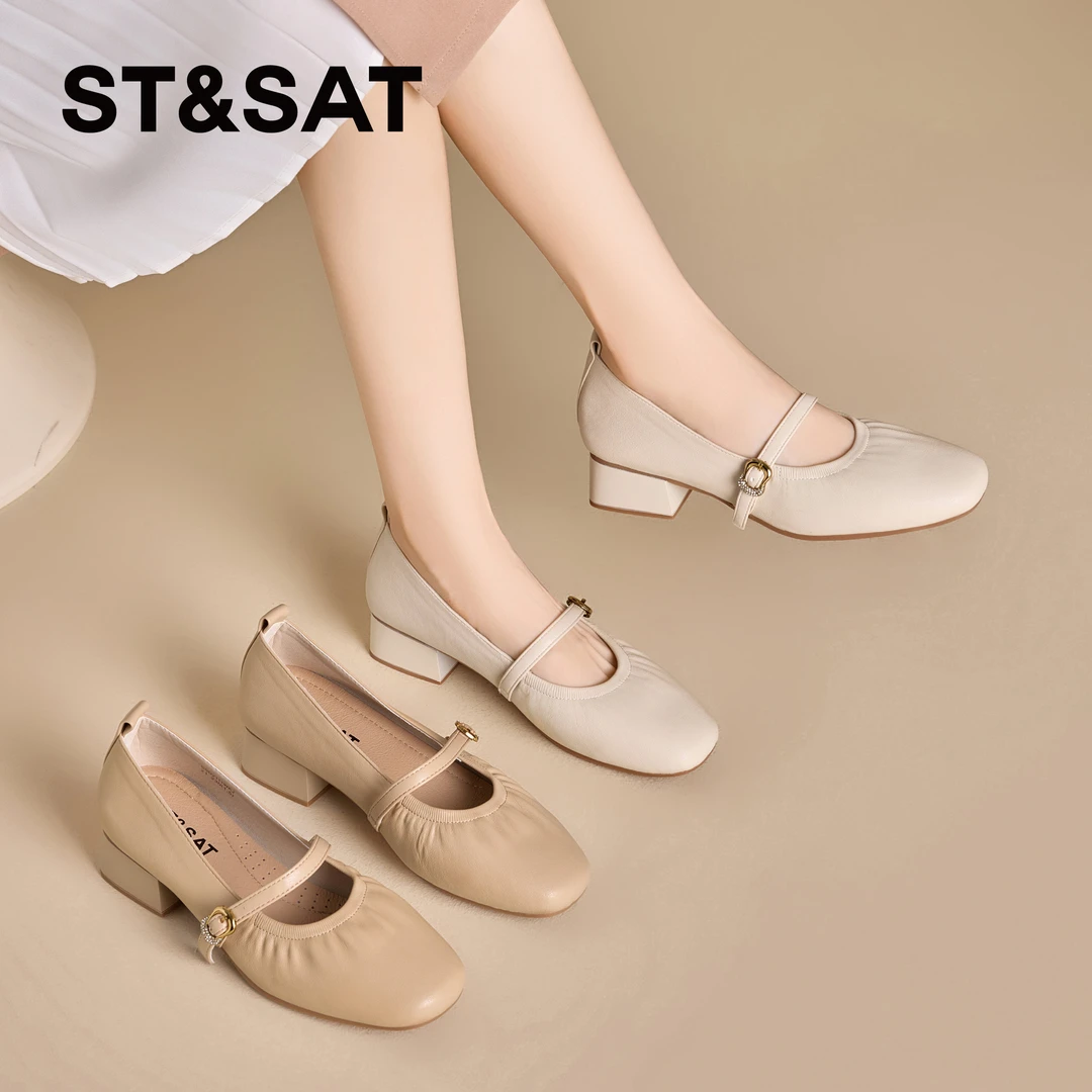 星期六新款夏天裙子专用单鞋职场优雅气质仙女风轻奢百搭小众鞋子